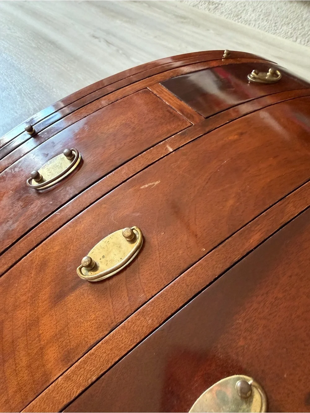 Antique Maitland Glascoe Mahogany Miniature Bow Front Chest Salesman Sample